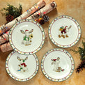 Merry Marcel Moose 4-Piece Dessert Plate Set