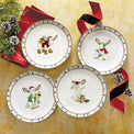 Merry Marcel Moose 4-Piece Dessert Plate Set