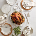 French Perle White Cake Plate with Dome