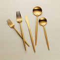 Skandia Zephyr Satin Gold 45 Piece Flatware Set