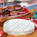 Blue Bay Stripes 4-Piece Dinner Plate Set