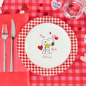 Gingham Red Dinner Plates, Set of 4