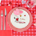 Gingham Red Dinner Plates, Set of 4