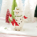 Happy Holly Days Snowman Holding Wreath Figurine