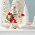 Happy Holly Days Snowman Holding Wreath Figurine