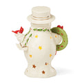 Happy Holly Days Snowman Holding Wreath Figurine